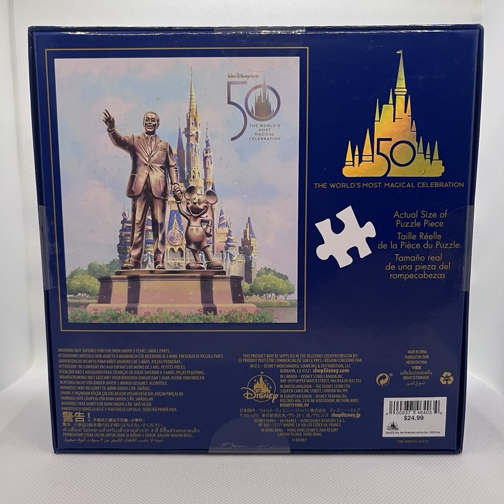Disney World 50th Anniversary Partners Statue 1000 Pc Puzzle NIB Sealed - Picture 2 of 8